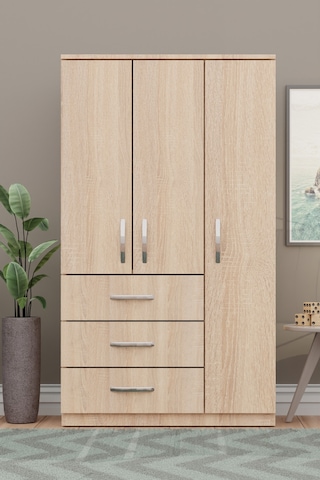 Gm 302-s Ece Lüx 3 Kapı 3 Çekmeceli Sonomo Gardırop