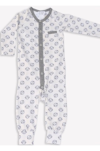 Ozmoz Kuzu Baskılı Organik Bebek Tulum - Sd715 Çok Renkli