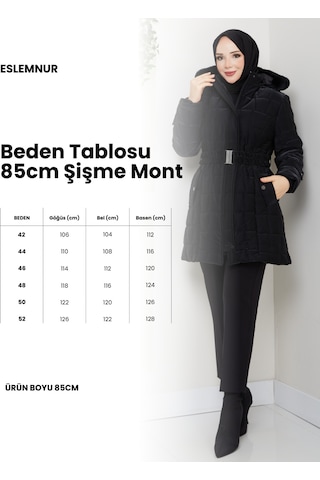 Eslemnur Nova Kumaş Şişme Mont 85cm Füme