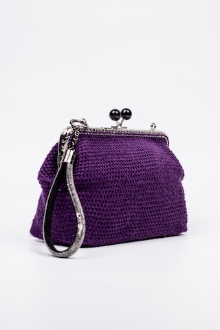 Fabric Craft Bag Portföy Çanta Bilek Askılı Merserize İplik Mor Mor