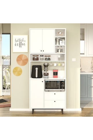 Lounge Kahve Köşesi Çok Amaçlı Dolap Mutfak Dolabı Re6-w