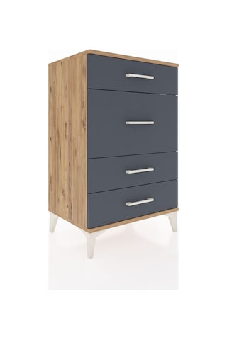 Hyperion Komodin 4 Çekmeceli 60x44x96 Çam-antrasit Çam