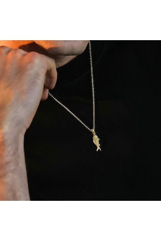 İpek Silver 925 Ayar Gümüş Balık Unısex Kolye Gümüş