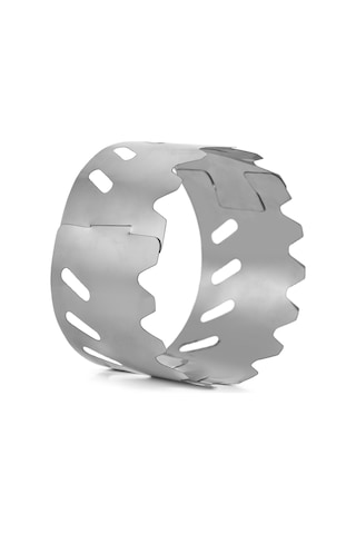 Fosenze Alüminyum Mini Alkol Ofisi + Paslanmaz Çelik Rüzgar Engelleyici, Hafif Taşınabilir, Kamp Piknik İçin, Gümüş Renk Gümüş