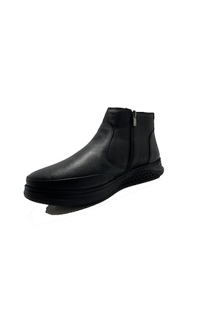 Koçel 900 Siyah Hakiki Deri Fermuarlı Erkek Bot Siyah