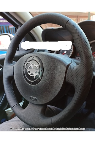 Renault Megane 2 -SADECE DERİSİ SÖKÜLEREK YAPILMAYA UYGUN Spor desen komple direksiyon kılıfı