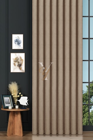 Petek Fon Perde V-1006 Koyu Krem Koyu Krem