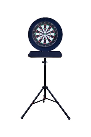 Raf Düzenekli Tripod Ayaklı Dart Arkalık Stand Seti Lacivert