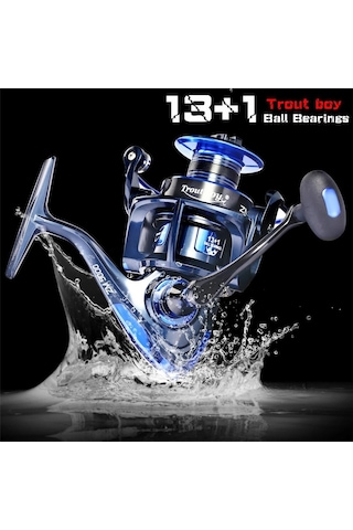 Dönen Balıkçılık Makaraları Tatlı Su Tuzlu Su Makaraları 13+1 Bilyalı Rulmanlar Ve Ücretsiz Yedek Grafit Makara 2000