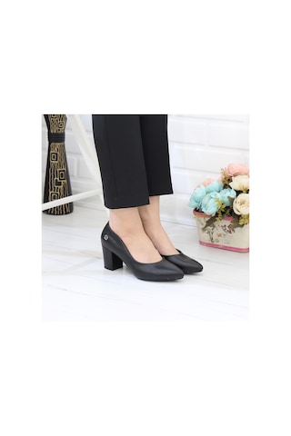 Nesilshoes Desca 603 Siyah Lazer Topuklu Günlük Kadın Ayakkabı Lazer Siyah