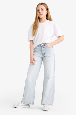 DeFacto Kız Çocuk Straight Wide Jean Pantolon F3150A825SMNM63 Mavi