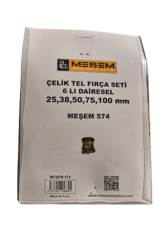 Meşem Çelik Tel Fırça Seti 6'lı Dairesel 25 38 50 75 100mm