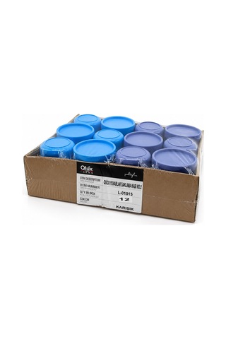 Qlux L-01015 No-2 Quick Yuvarlak Saklama Kabı Ve Kase - Kapaklı Renkli 600 Ml- 12'li Paket Diğer
