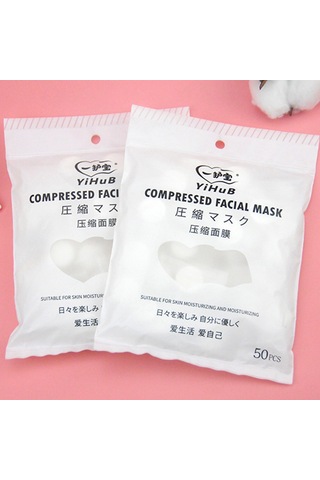 Qingmipy 50'li Paket Saf Pamuklu Yüz Maskesi - Nemlendirici, Seyahat Dostu, Dıy Cilt Bakımı İçin Pratik Çözüm