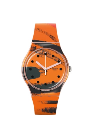 Swatch Suoz362 Barn-grahams Orange And Red Unisex Kol Saati