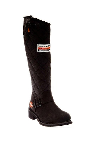 Harley Davidson Laconia Hi 646 Black Nubuk Kadın Çizme Siyah