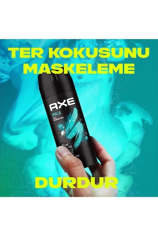 3 Adet Axe Erkek Sprey Deodorant Apollo 48 Saat Etkileyici Koku Vücut Spreyi 150 Ml