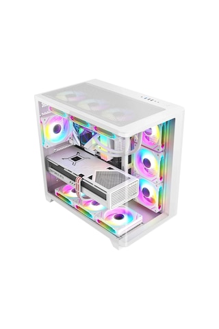 Dragos Ocean Curved Pro V2 Beyaz 7x Argb Fan 750w 80+ Akvaryum Gaming Bilgisayar Kasası
