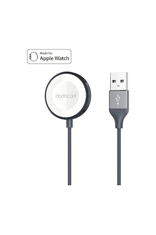 Springsun İos Watch Uyumlu Seri 1/2/3 İçin Mfi Onaylı Manyetik Şarj Kablosu - 1 Metre Nilon Örgü, Çinko Alaşımlı Kasa, Çizik Koruyucu, Gri