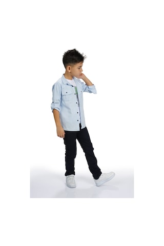 Mnk Baby & Kids Gömlek , Pantolon , T-shirt 3parça Erkek Çocuk Takım Mnk1754 Açık Mavi