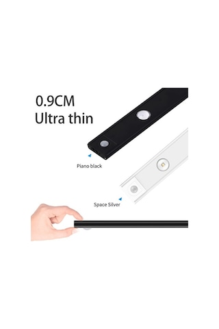 Dancemonkey Cbtx Mz-1602 40cm Hareket Algılama Kabini Şerit Işığı Lambası Dolap Lambası - Gümüş Gümüş