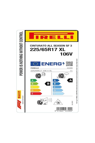 Pirelli 225/65R17 106V XL Cinturato All Season SF3 Dört Mevsim Lastiği 2025