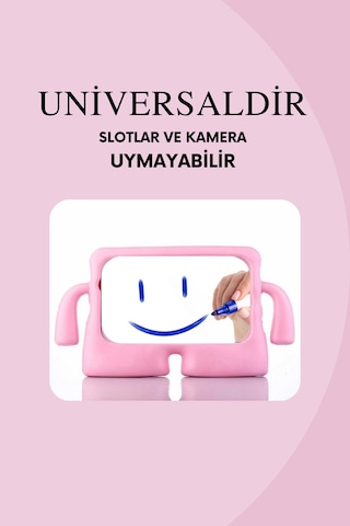 Fuchsia İnfinix Xpad 11" İle Uyumlu Koko Eğlenceli Standlı Yumuşak Çocuk Tablet Kılıfı Korumalı Kapak