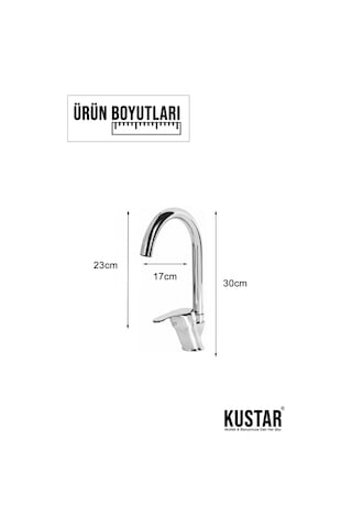 Kustar Mix 3'lü Duş + Mutfak + Lavabo + Banyo Batarya Seti Krom
