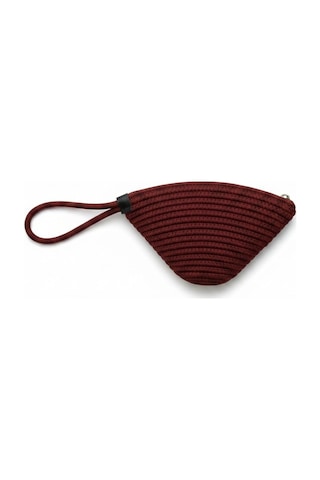 Efw Rome Handmade Hasır Clutch Çanta Bordo