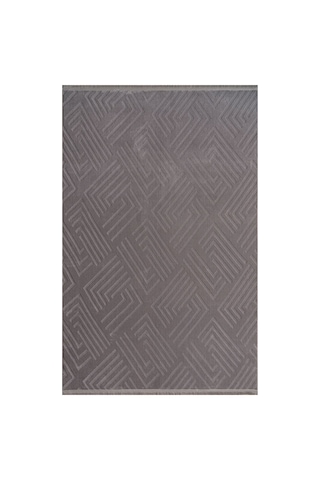 Plato Halı Opqo Ekselans Premium Oturma Odası, Salon, Antre Yıkanabilir Polyester Kaymaz Taban Koyu Gri Halı