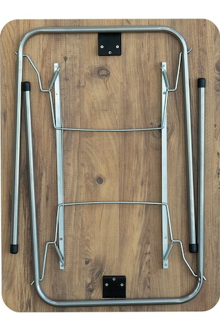 Bofigo 60X80 Çam Desenli Katlanır Masa Kamp Masası Bahçe Masası Kahverengi