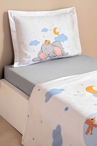 Özdilek Ranforce Lisanslı Bebek Beşik Nevresim Takımı-dumbo Dream Mavi