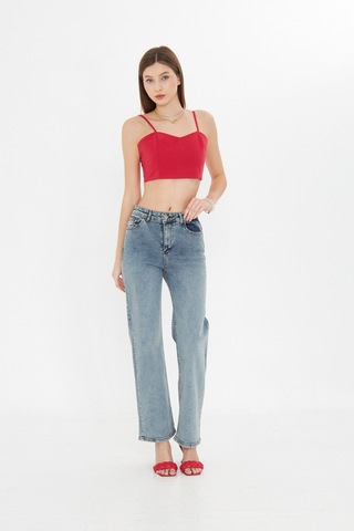Kutaf Açık Mavi Yüksek Bel Geniş Paça Bol,salaş Palazzo Jeans Açık Mavi