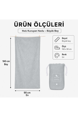 Dock And Bay Hızlı Kuruyan Havlu Essential L Mountain Grey Gri