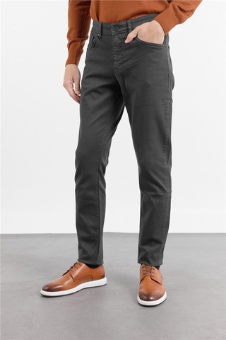 İmza Antrasit 5 Cep Düz Paça Gabardin Slim Fit Pamuklu Pantolon 1003260318