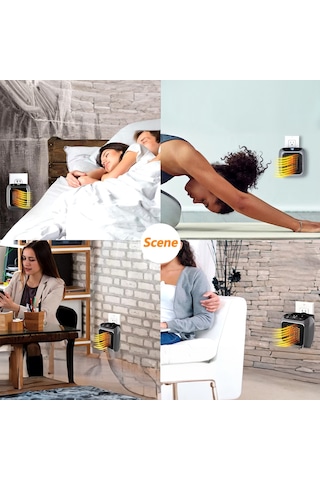 800 Watt Priz Tipi Uzaktan Kumandalı Taşınabilir Isıtıcı Zamanla