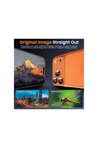 İphone 17 Pro Max Premium Ar+ Af+ Çerçeveli Tam Koruma Carbon Fiber Tasarım Kamera Lens Koruyucu
