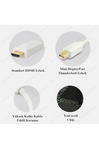 Yükskek Kalite Mini Displayport Thunderbolt To Hdmi Dönüştürücü