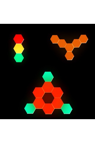 Vkemall 6'lı Set Rgb Işıklı Duvar Paneli - Bluetooth Uygulama + Kumanda Kontrolü, Müzik Rhytmi, Oyuncu Odası Işıklandırması Diğer