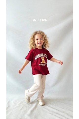 Baby Lory Kids Store Kız Çocuk Ayıcık Detaylı Takım Bordo - Krem