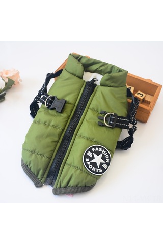 Vkemall Köpekler İçin Kışlık Kalın Pamuklu Göğüs Bağcıklı İki Ayaklı Mont, Siyah, 2xl - Yumuşak, Dayanıklı Ve Pratik