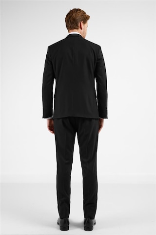 İmza Siyah Mono Yaka Kazayağı Desen 6 Drop Slim Fit Takım Elbise 1001255173 Siyah