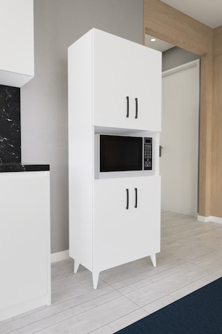 Hobbie Mikrodalga Mutfak Dolabı Beyaz Beyaz