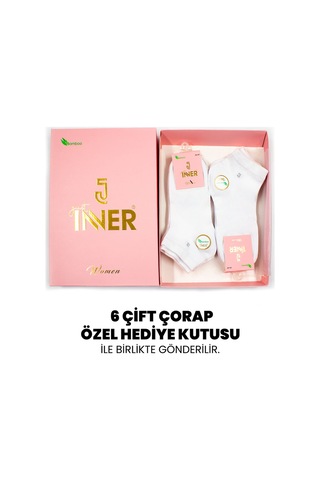 Just Inner Kadın 6 Lı Bambu Çorap Yazlık Patik Terletmez Yapı 21200 Beyaz