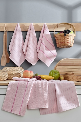 6lı Mutfak Havlusu 30x50 Sofya Pudra Pudra