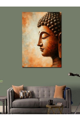 Kanvas Tablo Buda Heykeli Çizimi 70cmx100cm