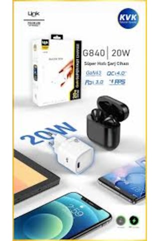 G840 Premium Mini 20w Usb-c Süper Sı Gan Şarj Adaptörü
