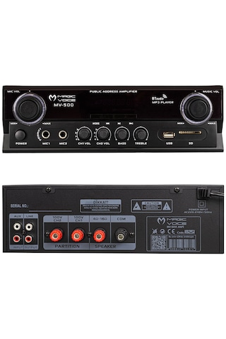 Magıcvoıce Mv-500 100 Watt Usb/sd Girişli Kumandalı Bluetooth 2 B