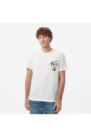 Tommy Hilfiger Regular City Sign Erkek Beyaz T-shirt Dm0dm22553 2800324