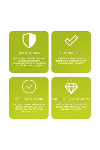 Baymax S-500 Dinamik Antifog Buğulanmaz Toz Çapak Koruyucu Gözlük